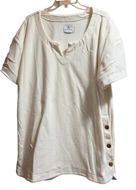 Dudley Stephens White Fleece Short Sleeve Mini Dress - XL